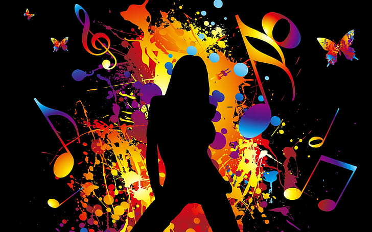 Dance, interesting, girl, nice, music, club, colorful, vectors, HD wallpaper