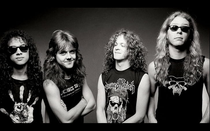 Metallica, Youth, Band, Members, Haircut, portrait, looking at camera, HD wallpaper