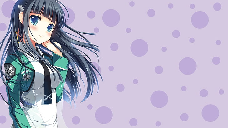 Shiba Miyuki, Anime Girls, Long Hair, Big Eyes, Simple Background, Anime