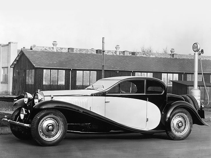 1932, bugatti, coupe, profilee, retro, type-50, vintage, HD wallpaper