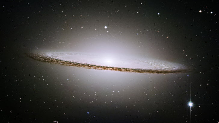 white and brown galaxy wallpaper, Sombrero Galaxy, Messier104