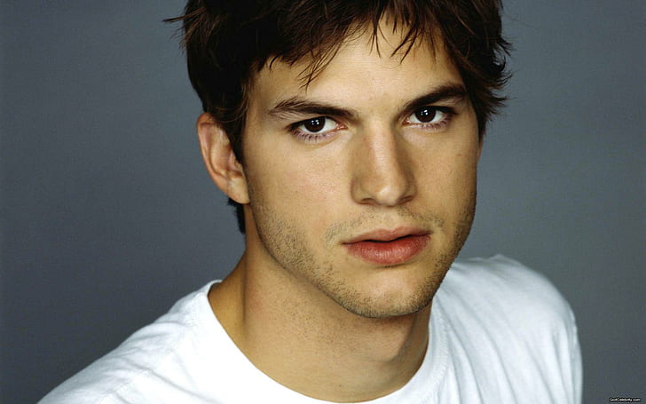 Ashton Kutcher Portrait, actor, producer, model, investor, celebrity, HD wallpaper