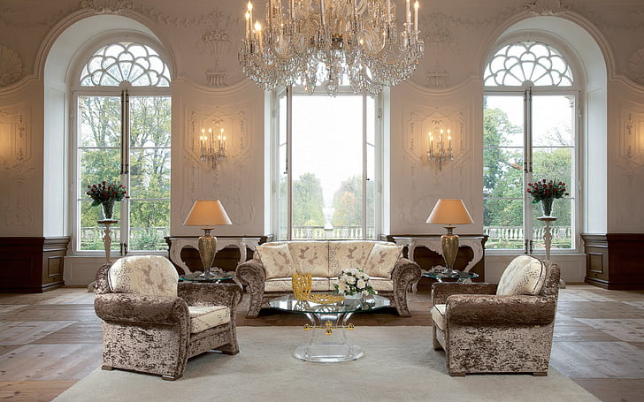 HD wallpaper: living room, hall backgrounds, chandelier, furniture, vintage  | Wallpaper Flare