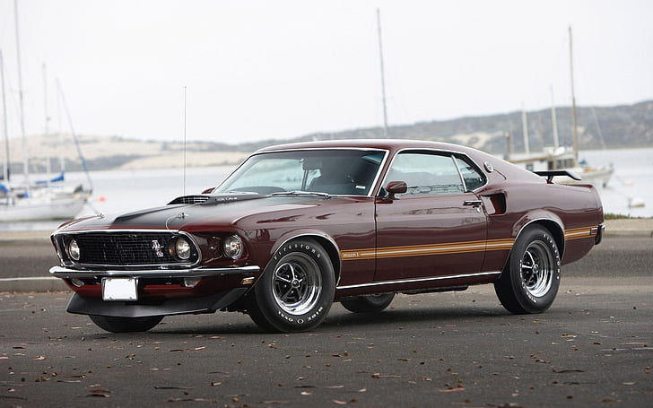 cars ford muscle cars ford mustang mach i ford mustang mach 1 428 cobra jet cranberry red 1920x12 Cars Ford HD Art, HD wallpaper