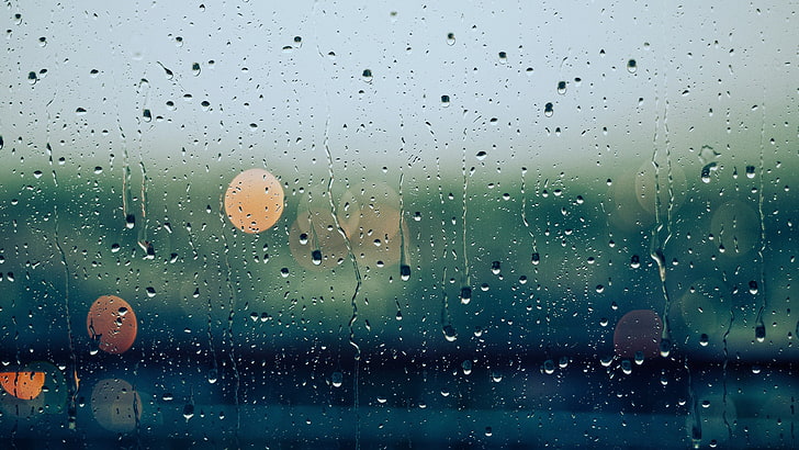 rain drops, photography, window, water drops, bokeh, raindrop, HD wallpaper