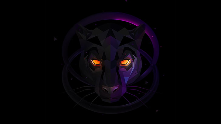 HD wallpaper: black panther logo, panthers, illuminated, purple, studio  shot | Wallpaper Flare