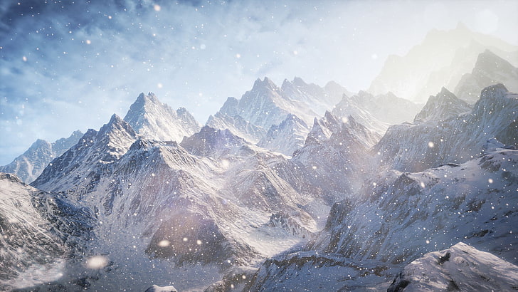 snow covered mountain, mountains, cold temperature, mountain range, HD wallpaper