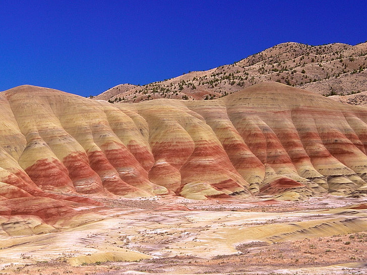 brown desert, landscape, sky, rock, rock formation, physical geography, HD wallpaper