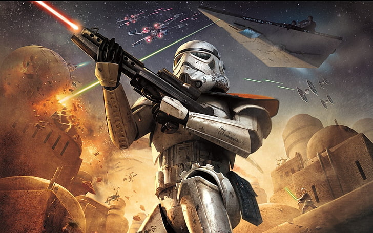 Storm Trooper illustration, Star Wars, stormtrooper, military, HD wallpaper