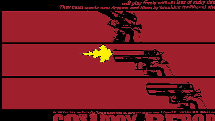 Cowboy Bebop, anime, Handgun, communication, technology, red