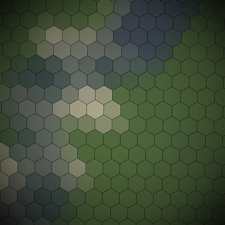 untitled, artwork, green, pattern, beehive patterns, hexagon, HD wallpaper