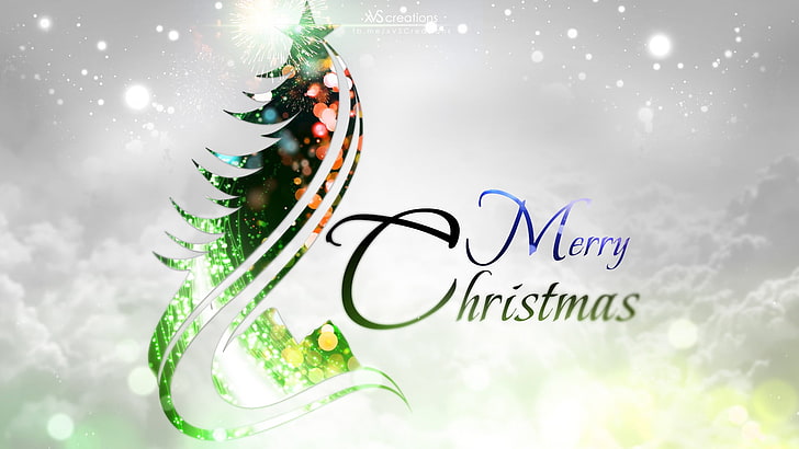Merry Christmas signage, typography, digital art, text, communication, HD wallpaper