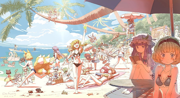 Anime, Touhou, Alice Margatroid, Aya Shameimaru, Byakuren Hijiri, HD wallpaper