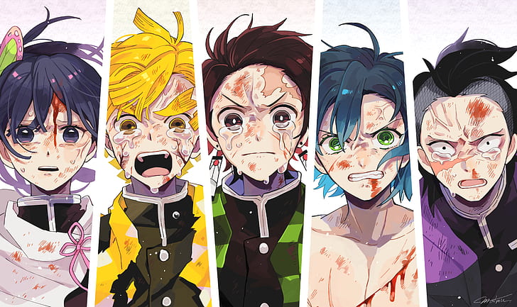 Anime, Demon Slayer: Kimetsu no Yaiba, Genya Shinazugawa, Inosuke Hashibira, HD wallpaper