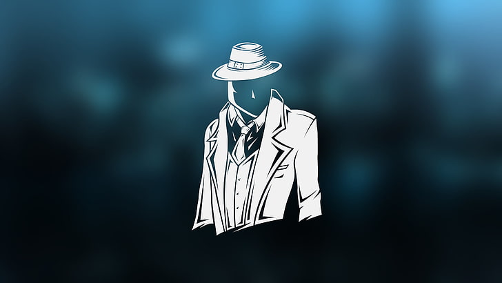 man with blazer and cap illustration, simple background, minimalism, HD wallpaper