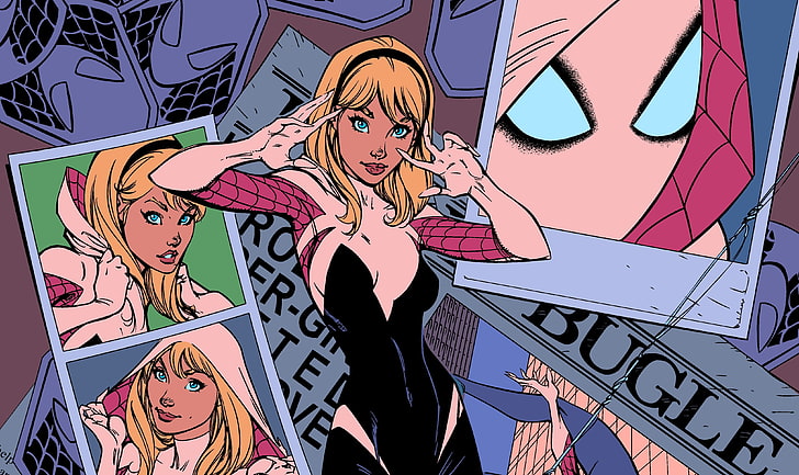 Spider-Gren wallpaper, girl, hero, art, Marvel Comics, Gwen Stacy