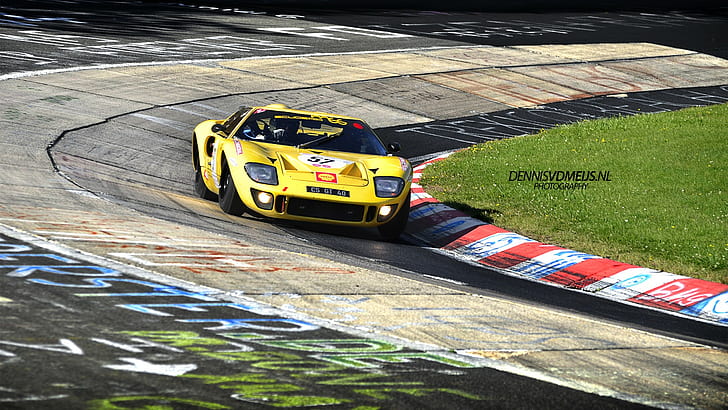 Ford GT40 Race Track Race Car Nurburgring HD, cars, HD wallpaper