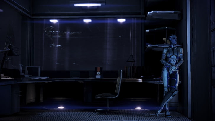 untitled, Mass Effect, Liara T'Soni, video games, illuminated, HD wallpaper
