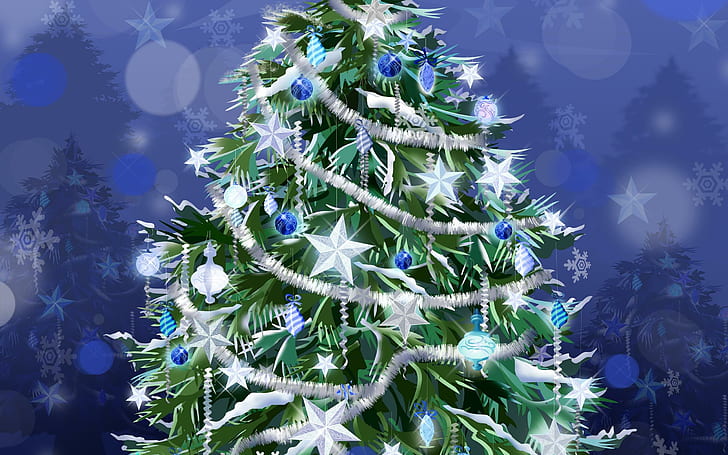 Beautifully Dressed Christmas Tree, trees, decorated, holidays, HD wallpaper
