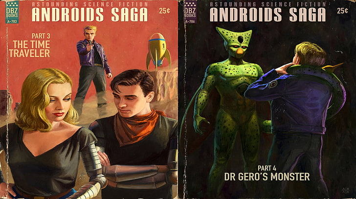Androids Saga comic books, book cover, Dragon Ball Z, Android 18