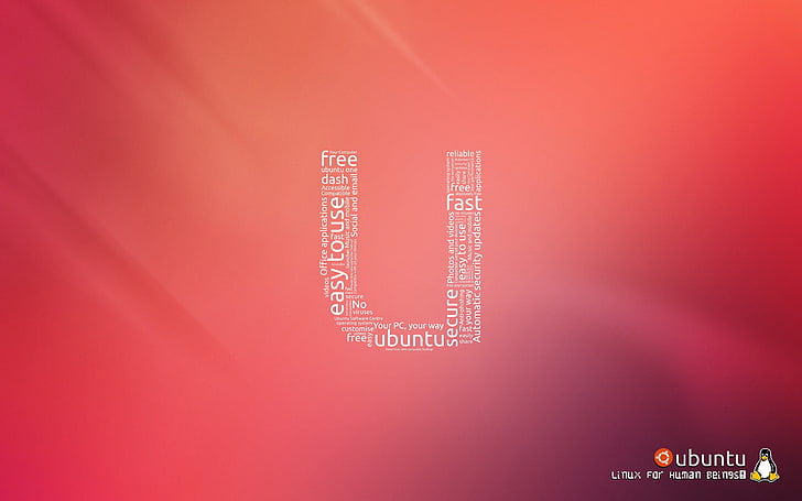 Ubuntu text illustration, Linux, GNU, copy space, communication