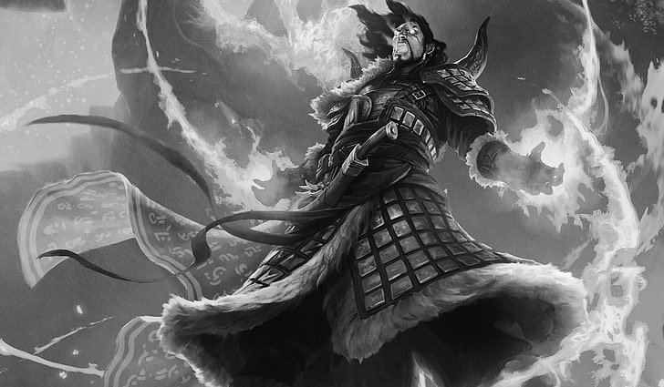 grayscale photo of game character wall paper, Magic: The Gathering