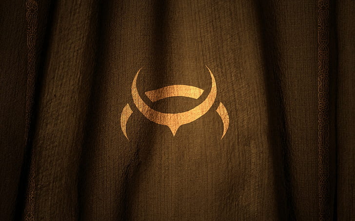 EVE Online, Amarr, Flag, yellow and grey logo, HD wallpaper