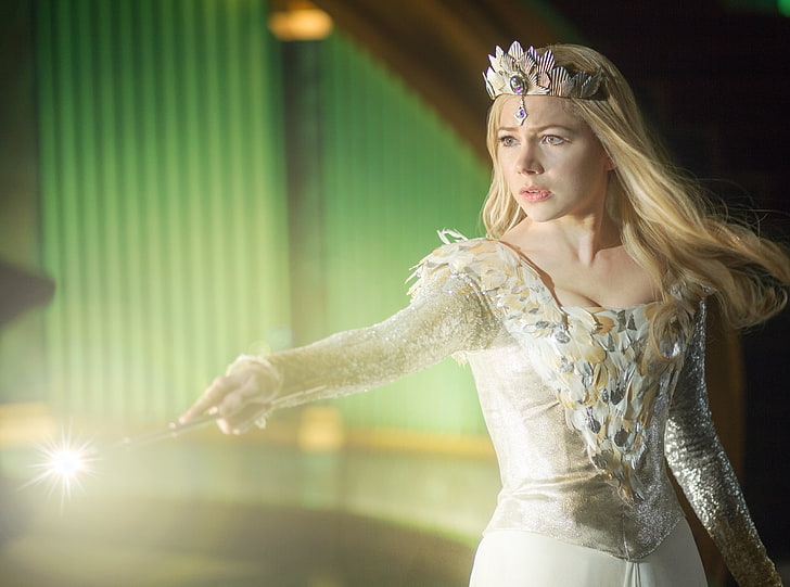 Glinda the Good Witch, women's white long-sleeved dress, Movies, HD wallpaper
