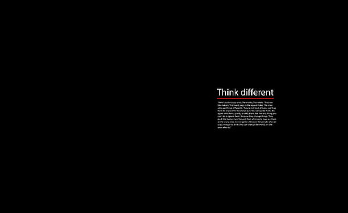 Hd Wallpaper Think Different Black Background With Text Overlay Computers Wallpaper Flare