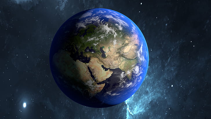 Earth, 4K, space, earth planet illustration