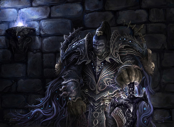brown and blue warrior illustration, warhammer 40k, elect, armor, HD wallpaper