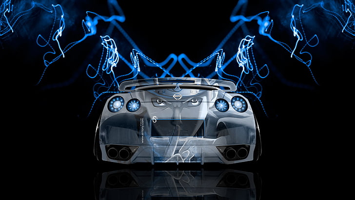 gray sport car, Design, Style, Nissan, Wallpaper, GTR, Anime