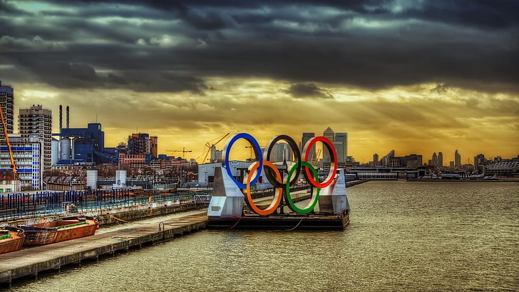 cityscape, HDR, building, sunset, London, Olympics, architecture