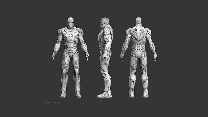 Iron Man cliparts, Marvel Cinematic Universe, simple background, HD wallpaper