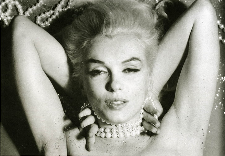 Marilyn Monroe, actress, vintage, monochrome, women, armpits, HD wallpaper