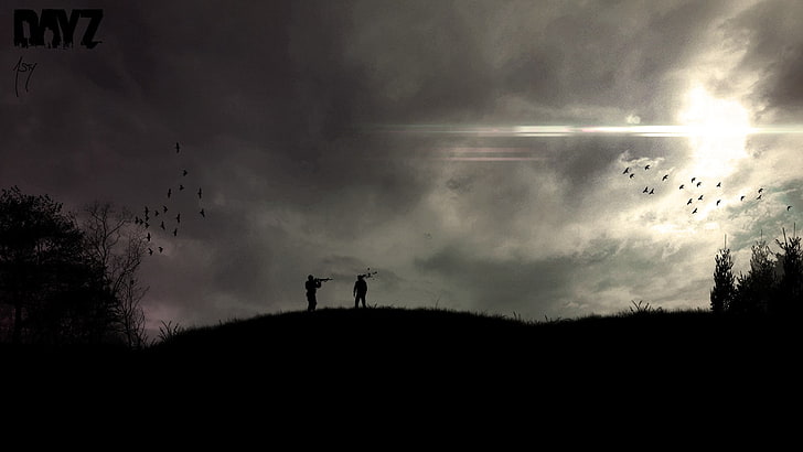 silhouette of personb, video games, DayZ, cloud - sky, nature