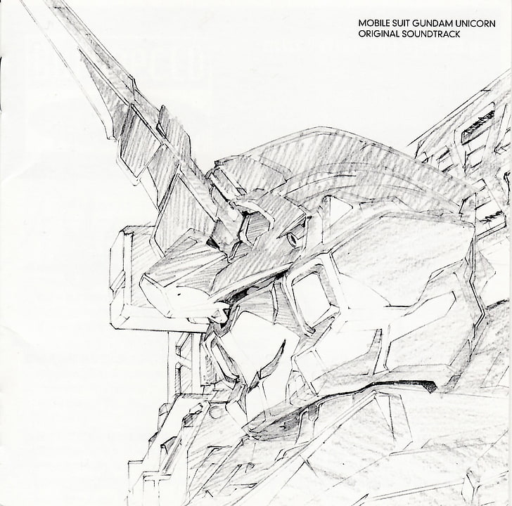 Hd Wallpaper Mobile Suit Gundam Unicorn Sketch Anime Cover Art