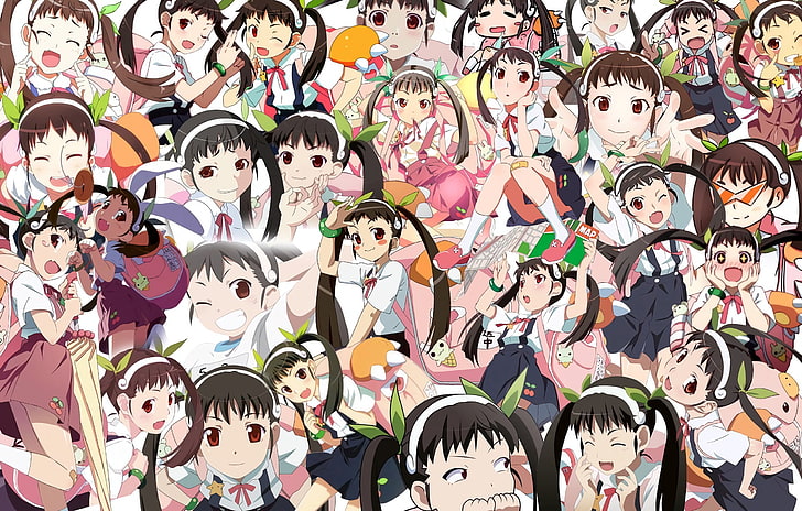 anime, Monogatari Series, anime girls, white skin, loli, Hachikuji Mayoi, HD wallpaper