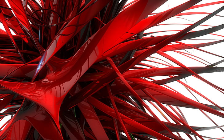 Hd Wallpaper Digital Art Abstract 3d Red Render Reflection White Background Flare - Red Wallpaper Abstract 3d