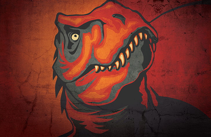 dinosaurs, animals, digital art, HD wallpaper