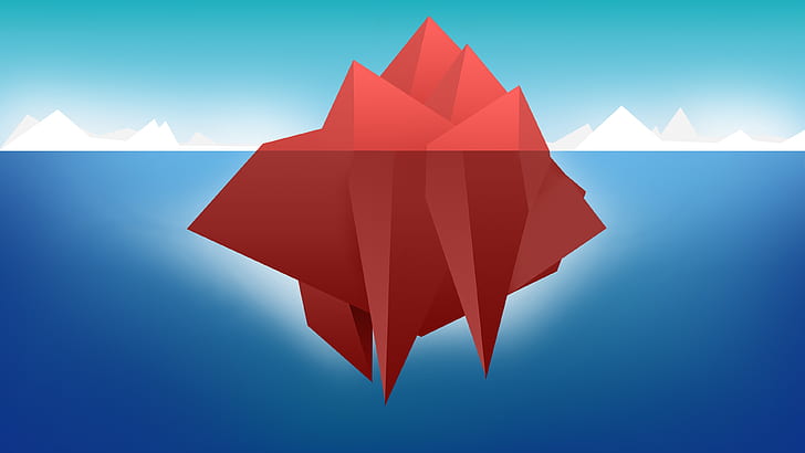 Red Minimal Iceberg, water