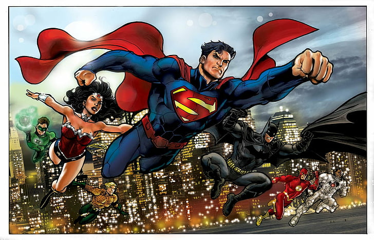 HD wallpaper: Superman, Batman, Flash, Green Lantern, Robin (DC Comics),  Wonder Woman | Wallpaper Flare