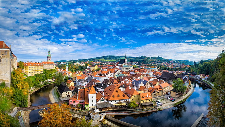 Krumlov City In The Czech Republic Panorama Landscape Hd Wallpapers 2560×1440, HD wallpaper