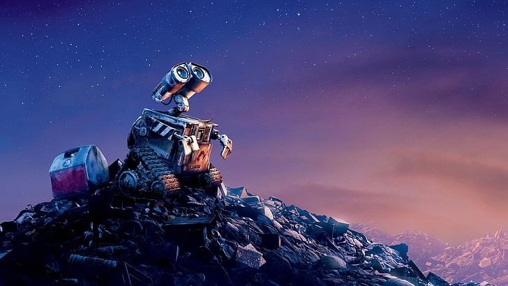 E.T. digital wallpaper, WALL-E, movies, robot, animated movies