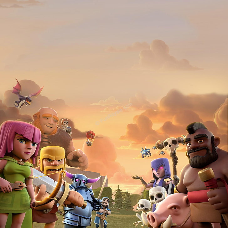 HD wallpaper: clash of clans download hd, sky, group of people,  representation | Wallpaper Flare
