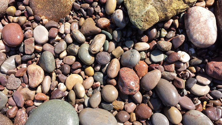 assorted pebbles, stones, rock, stone - object, solid, large group of objects, HD wallpaper