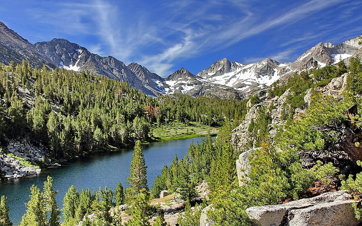 Little Lakes Valley, John Muir Wilderness, Long Lake, California, HD wallpaper