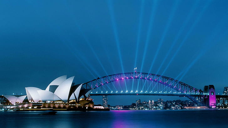 Sydney Australia's Opera House At Night, abstract, beautiful