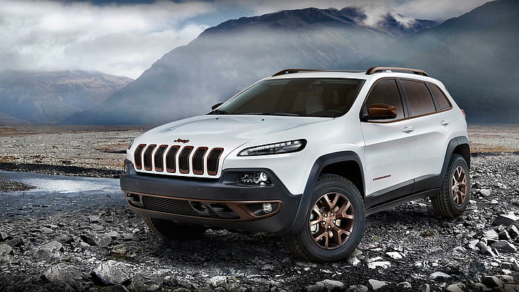 2014 Jeep Cherokee Sageland Concept, white jeep cherokee, cars, HD wallpaper