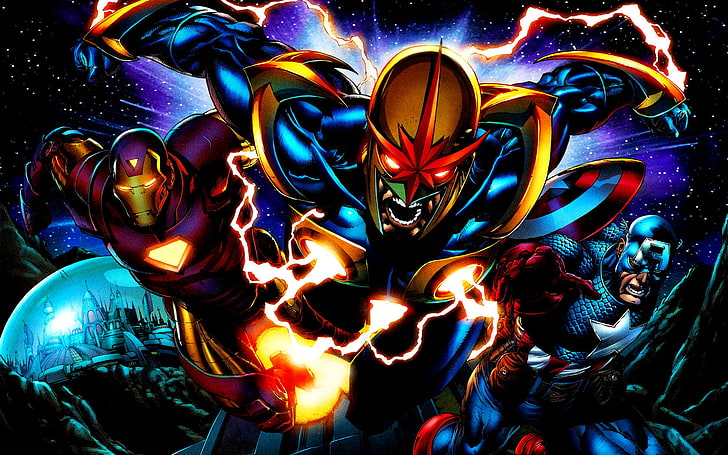 Marvel Superheroes wallpaper, Marvel Comics, Iron Man, Captain America